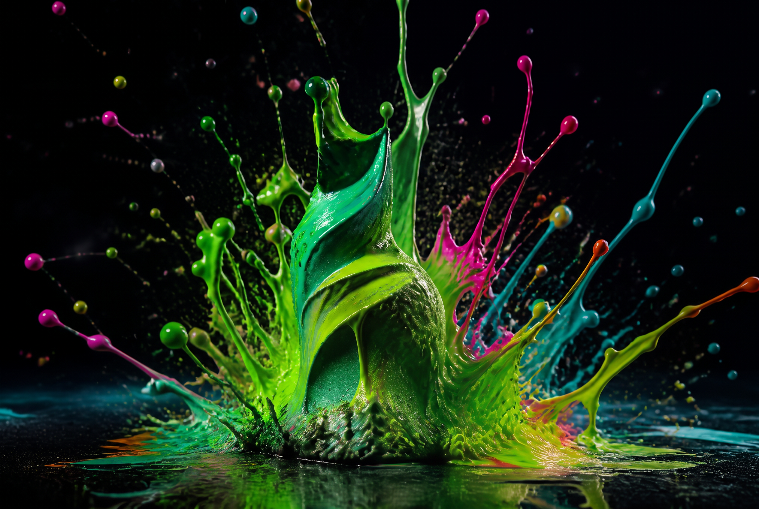 Emerald green paint splash representing bold financial thinking